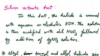 SILVER NITRATE TEST class 12 HALOALKANESAND HALOAREnes [upl. by Irish]