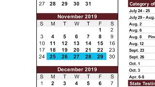 2019 2020 Academic Calendar Overview [upl. by Phillane]