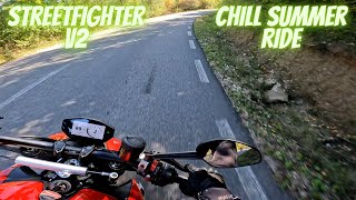 Ducati Streetfighter V2  Chill Summer Ride 4K  RAW Audio [upl. by Ffirahs940]