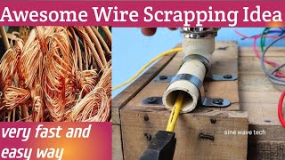 Copper Wire stripping tool Wirescrapping stripcopperwire metalscrab Newsinewavetech [upl. by Letsou]