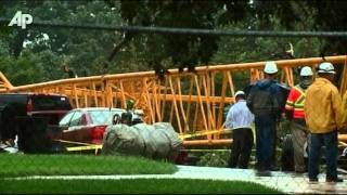 Raw Video Crane Collapses at National Cathedral [upl. by Tamera]