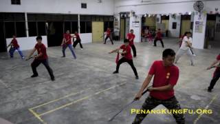 28Nov16 猴拳连环劈挂门 － 连环双手刀 Monkey Fist Serial Pek Kwar Moon  Traditional BroadSword [upl. by Atinuaj104]