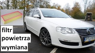 VW Passat B6 filtr powietrza  wymiana [upl. by Pantin]