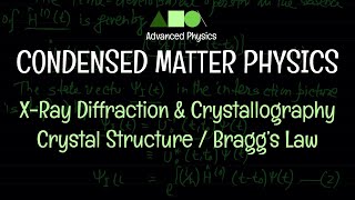 Condensed Matter Physics  XRay Diffraction amp Crystallography  Crystal Structure  Bragg’s Law [upl. by Arie129]