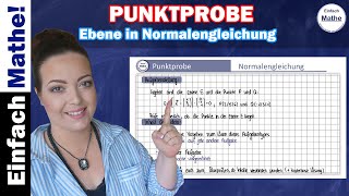 Punktprobe mit Ebene in Normalengleichung by einfach mathe [upl. by Clayberg]