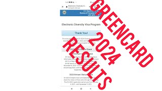 DIVERSITY VISA LOTTERY RESULTS  GREENCARD RESULTS 2024 [upl. by Eat23]