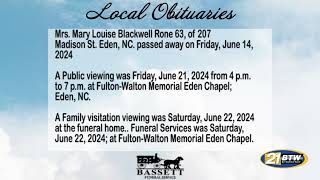 Obits for June 27 2024 [upl. by Arbba223]