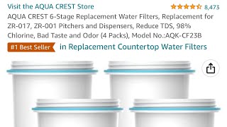 How is this filter top rated Testing Aqua Crest replacement filter for zero water pitcher vs tap [upl. by Deonne]