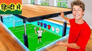 Ben Azelart Built a SECRET Soccer Field in Room  Ben Azelart Secret Room Challenge  BenAzelart [upl. by Asit]