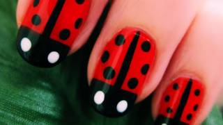 Cute amp Easy Lady Bug Nail Art [upl. by Suiravaj]