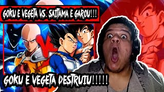 REACT Goku e Vegeta VS Saitama e Garou  Combate de Rima Prod KayroDiversus React [upl. by Aruon]