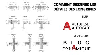 DESSIN AUTOCAD DES DÉTAILS DE LONGRINE A LAIDE DUN BLOC DYNAMIQUE [upl. by Einwahr892]