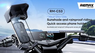 REMAX Motorcycle Holder RMC53  ที่วางโทรศัพท์รถมอเตอร์ไซค์ มีหลังคา [upl. by Shore]