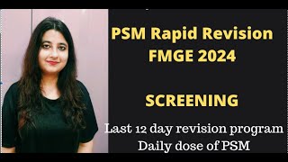 PSM RAPID REVISION FOR FMGE WITH MCQsDAILY DOSE OF PSM  SCREENING fmge fmgeexam neetpg [upl. by Avin]