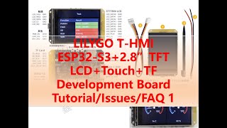 LILYGO THMI ESP32S3  28” ST7789V TFT LCD  Touch  TF Dev Board TutorialIssuesFAQ 1｜芸庭樹工作室 [upl. by Rehptosirhc892]