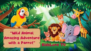 Wild Animal Amazing Adventure  with a Parrot  Kidslore TV [upl. by Asus662]