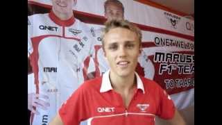 QNET Sports  Marussia F1 Team Max Chilton to QNET F1 Fans Petronas Malaysian Grand Prix 2013 [upl. by Anirehs588]