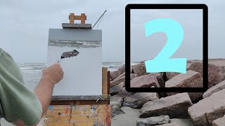 The Shipwreck Galveston Island Texas Oil Painting Plein Air [upl. by Euqinobe76]