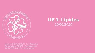 PR PASS 2508  UE1 LIPIDES [upl. by Ahsertal]