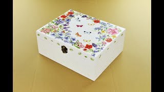 Decoupage wooden box  diy painted box  Decoupage Tutorial  Decoupage for beginners [upl. by Savannah]