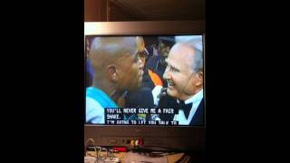 Mayweather vs Ortiz  Mayweather snaps on Commentator [upl. by Nagap171]