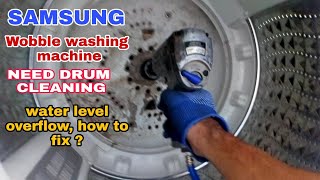 SAMSUNG WOBBLE TOP LOAD WASHING MACHINE COMPLETE DRUM CLEANING [upl. by Restivo]