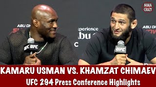 Kamaru Usman vs Khamzat Chimaev Press Conference Highlights UFC 294 [upl. by Esiled]