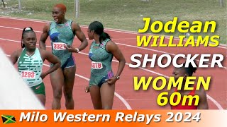 Jodean WILLIAMS  SprinTec Track Club  Roneisha MCGREGOR  Serena COLE  Milo Western Relays 2024 [upl. by Teirrah]