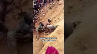 Watch Miners in Congo Make Dramatic Escape From Collapsed Gold Mine [upl. by Lasiaf]