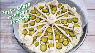 Torta salata di ricotta e zucchinecon pasta matta Ricetta vegetariana facile e veloce [upl. by Sirron761]