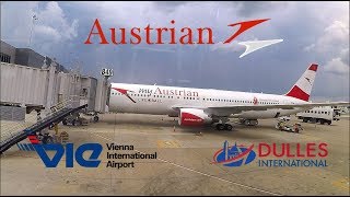 TRIPREPORT  Vienna  Washington Dulles  Austrian Airlines BUSINESS CLASS  Boeing B767300ER [upl. by Ollie]