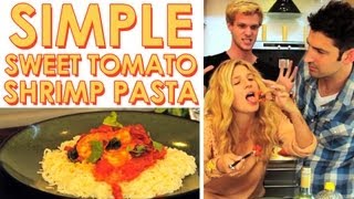 Simple Sweet Tomato Shrimp Pasta [upl. by Avalsorim]