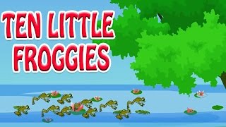 Ten Little Froggies  Animated Nursery Rhyme in English [upl. by Damita]