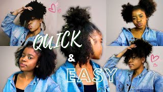 QUICK EASY NATURAL HAIRSTYLES heatless [upl. by Ahsiekel315]