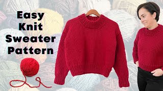 Knit an Easy Sweater for the Holidays  Free Pattern  Tutorial [upl. by Okuy]