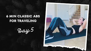 6 min classic abs for Traveling Day 5  no equipment Fourtwofitness [upl. by Jankell]