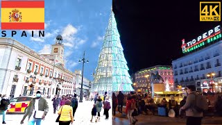 Madrid Christmas Walking Tour  Madrid 4K [upl. by Yong951]