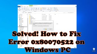 How to Fix Error 0x80070522 on Windows PC [upl. by Pearlstein90]