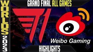 T1 vs WBG Highlights ALL GAMES  S13 Worlds 2023 GRAND FINAL  T1 vs Weibo Gaming [upl. by Nywles]