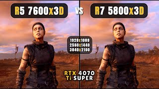 AMD Ryzen 7 5800x3D vs Ryzen 5 7600x3D  1080p 1440p 4K  Which One is Better  4070 Ti Super [upl. by Nlocnil]