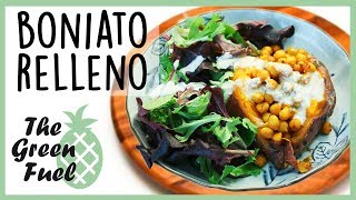 COMIDA VEGANA 🍽 Boniato Asado Relleno De Garbanzos  The Green Fuel [upl. by Enirtak]