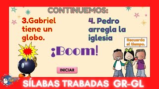 SÍLABAS TRABADAS GR GL 👉😱 Con Actividad de lectura 👈👈😱 [upl. by Nalym]