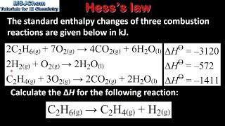 R122 Hesss law example [upl. by Annabel]