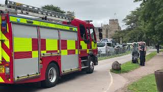 South Wales fire amp rescue Chepstow Leaving caldicot castle [upl. by Eylsel948]