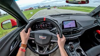 2024 Cadillac CT4V Blackwing 10AT  POV Touring Laps at Autobahn CC Binaural Audio [upl. by Ettennaj]