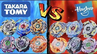 Hasbro Switch Strike Beyblades VS Takara Tomy God Beyblades  Beyblade Burst Battle [upl. by Alton]