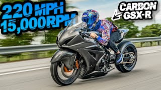 220MPH Carbon Suzuki GSXR SCREAMS 15000RPM  60130MPH 2X Seconds Busa amp H2 Killer [upl. by Trebeh]