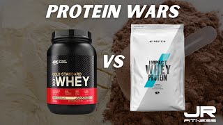 Whey Protein Comparison Optimum Nutrition Gold Standard Vs MyProtein Impact Whey [upl. by Anes]