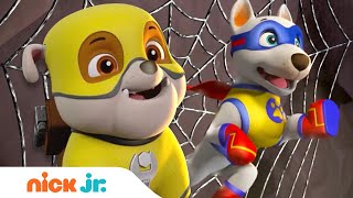 Superhero Rubble Saves Bunnies From Spider Web w PAW Patrol Skye  Rubble amp Crew [upl. by Roath]