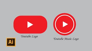 YouTube Logo Design  YouTube Music Logo Design Using Adobe Illustrator  Illustrator Tutorial [upl. by Olenta797]